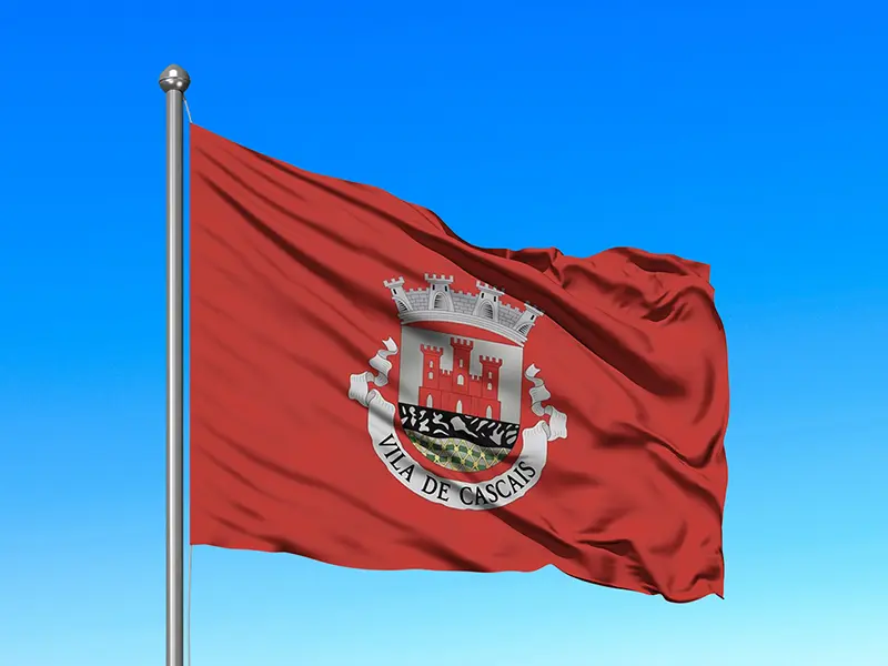 Bandeira do Município de Cascais em mastro