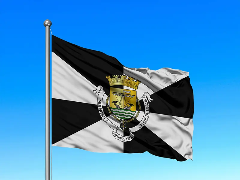 Bandeira do Município de Lisboa em mastro
