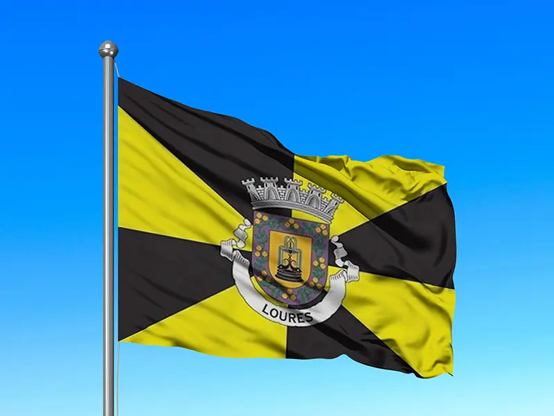 Bandeira do Município de Loures em mastro