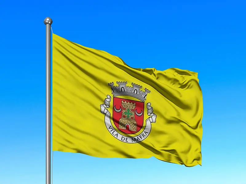 Bandeira do Município de Mafra em mastro