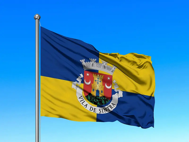 Bandeira do Município de Sintra em mastro