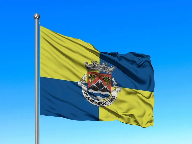 Bandeira do Município de Mesão Frio em mastro