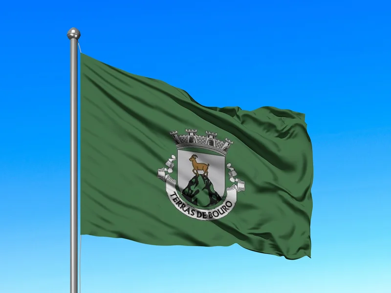 Bandeira do Município de Terras de Bouro em mastro