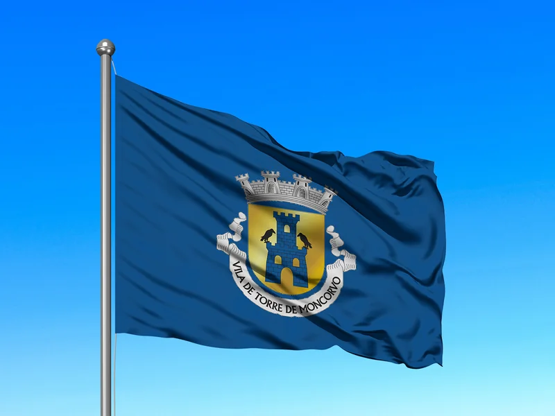 Bandeira do Município de Torre de Moncorvo em mastro