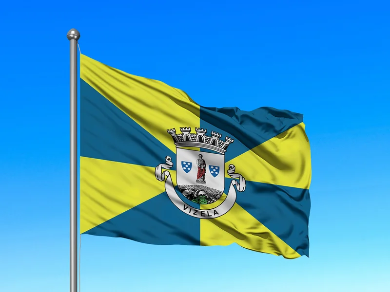Bandeira do Município de Vizela em mastro