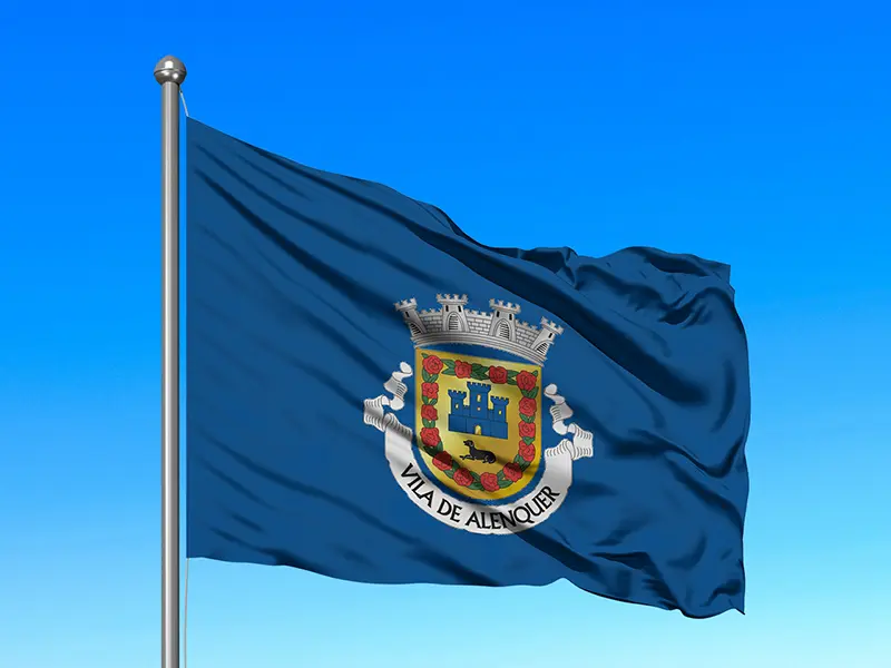 Bandeira do Município de Alenquer em mastro