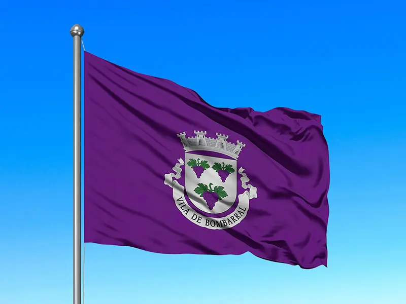 Bandeira do Município de Bombarral em mastro