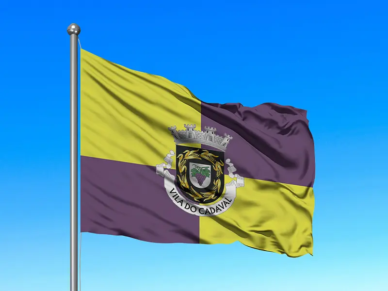 Bandeira do Município de Cadaval em mastro