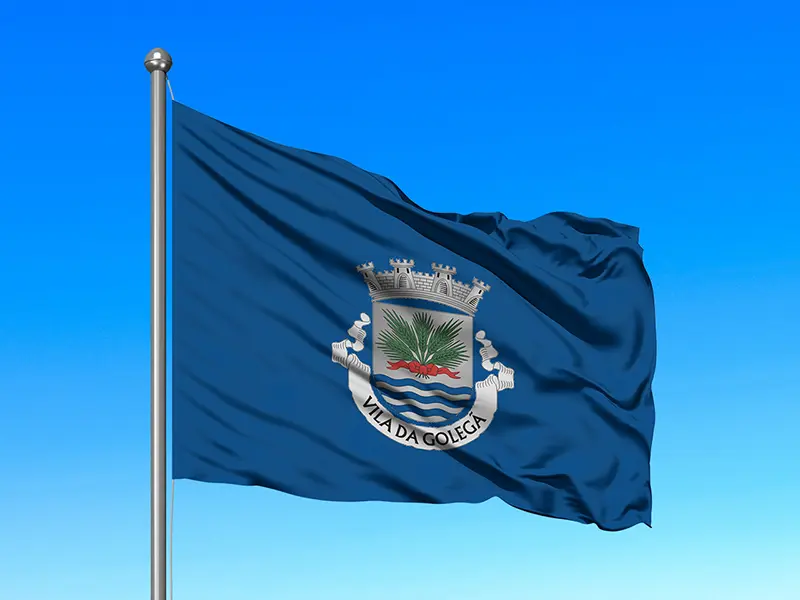 Bandeira do Município de Golegã em mastro