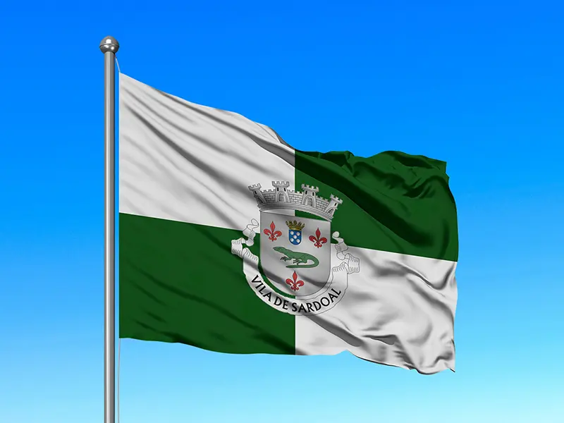 Bandeira do Município de Sardoal em mastro